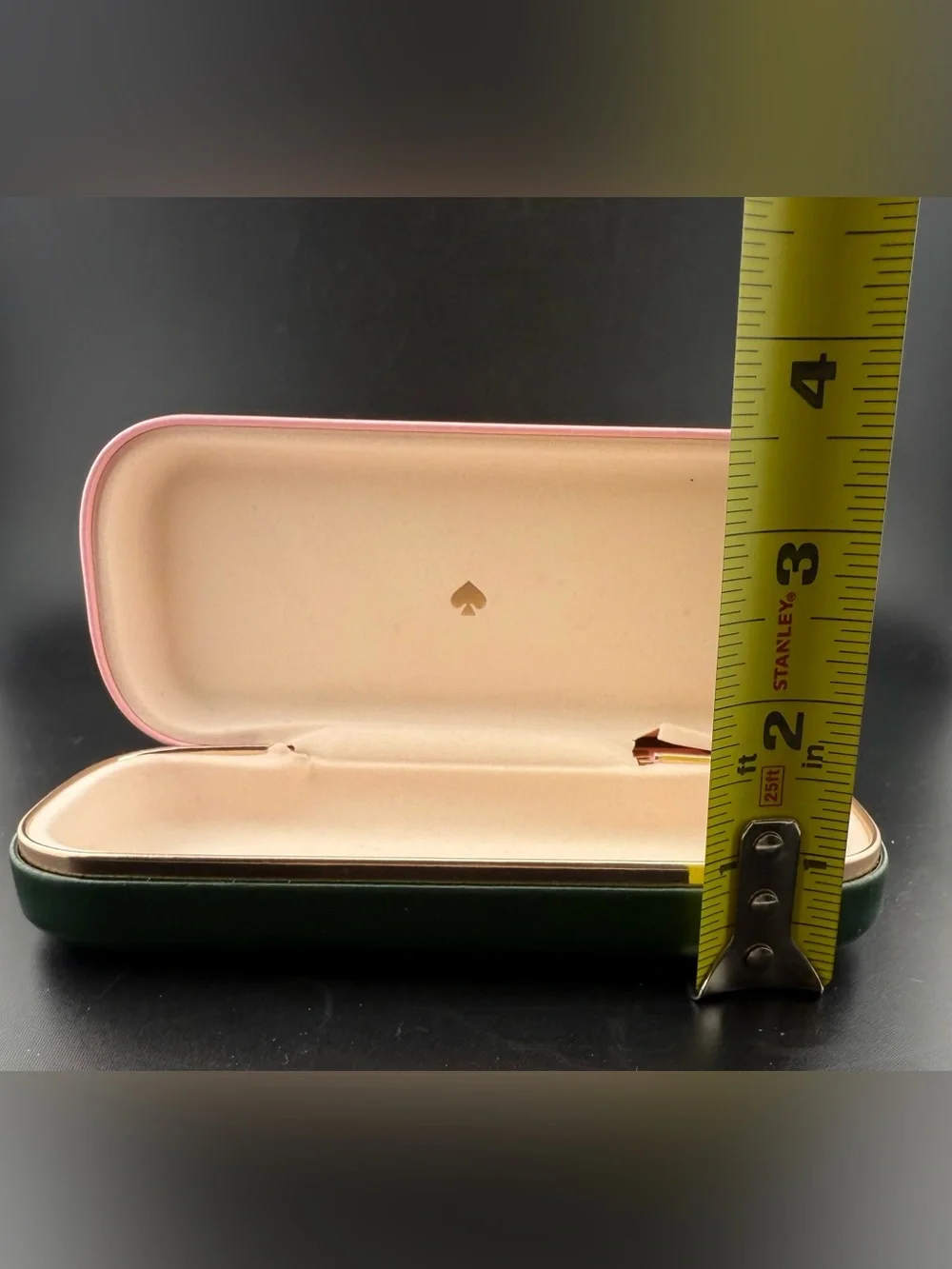 Kate Spade pink & green, hard shell eyeglass case.